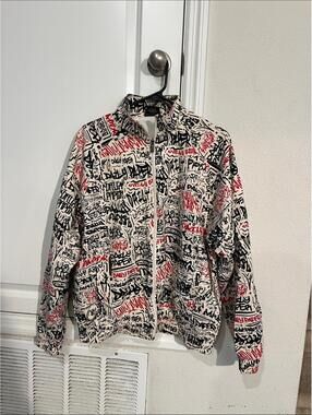 Daily Paper Cream Jacket with Black and Red Graffiti Print WHOLE SWEATSUIT